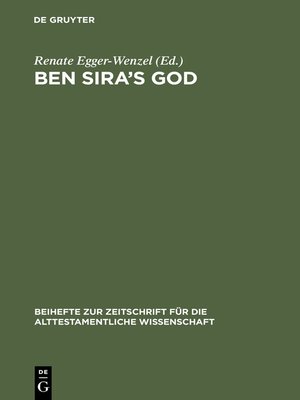 cover image of Ben Sira's God